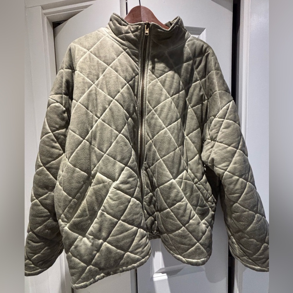 Cotton shell quilted jacket